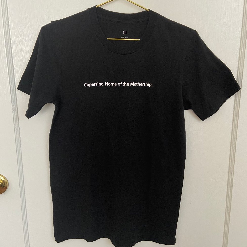 Black Apple Tee- Cupertino Home of the Mothership
